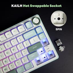 Royal Kludge RKR75 - RGB Mechanisch Gaming Toetsenbord - Foam Touch - Sky Cyan - USB - Hot Swappable Switch - Silver Switches - Inclusief Stofkap — thumbnail 2