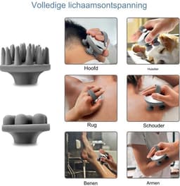 Pro Scalp Massager - Hoofdhuid Massager - Elektrisch Hoofd Massager met 3 Knedende Modi en 4 Vervangende Massagekoppen - Draagbaar Handheld IPX7 Waterdicht Hoofd Massager voor Haargroei en Lichaamsontspanning — thumbnail 5