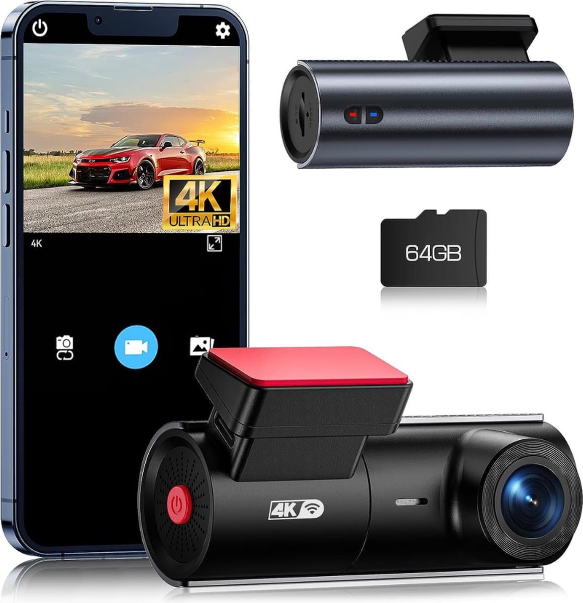 Mini Dashcam - 4K - Zekerheid bij Botsingen - G-sensor voor Parkeerwacht - Met QR code voor App — afbeelding 1