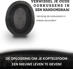 Somstyle Oorkussens Met Hoofdband Set Geschikt Voor Sennheiser HD202, HD202S, HD212, HD437, HD447, HD457, HD497 - Zacht Schuim - Kunstleer - Zwart — thumbnail 5
