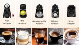 HiBrew - Koffiezetapparaat 5-in-1 – Koffiemachine + Melkschuimer – Meerdere Capsules – Koffiepadmachine - Heet/Koud – 19Bar – 1450W – Zwart — thumbnail 4