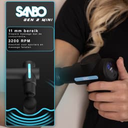 Sanbo Massage Gun Mini Professioneel - incl. 5 Opzetstukken En 6 Intensiteitsstanden - Massage Pistool - Massage Apparaat - Zwart — thumbnail 5