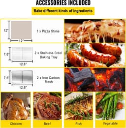 Vevor Outdoor Pizza Oven - Barbeque - BBQ - Met Pizzasteen En Diverse Roosters - 30 CM — thumbnail 3