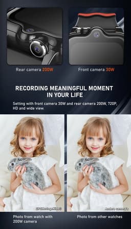 GPSHorlogeKids© - GPS horloge kind - smartwatch kinderen - WhatsApp - 4G videobellen - spatwaterdicht - SOS alarm - Dual Camera - gezichtsherkenning - incl. SIM - DUO Roze — thumbnail 5