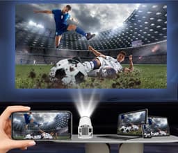 Portable Projector Beamer | Draagbare Beamer |Projector | Hy300 | 4K | Android 11 Dual Wifi | Home Cinema Outdoor | Projector | Beamer | Makkelijk mee te nemen | 180-graden Rotatie | Luxury | — thumbnail 5
