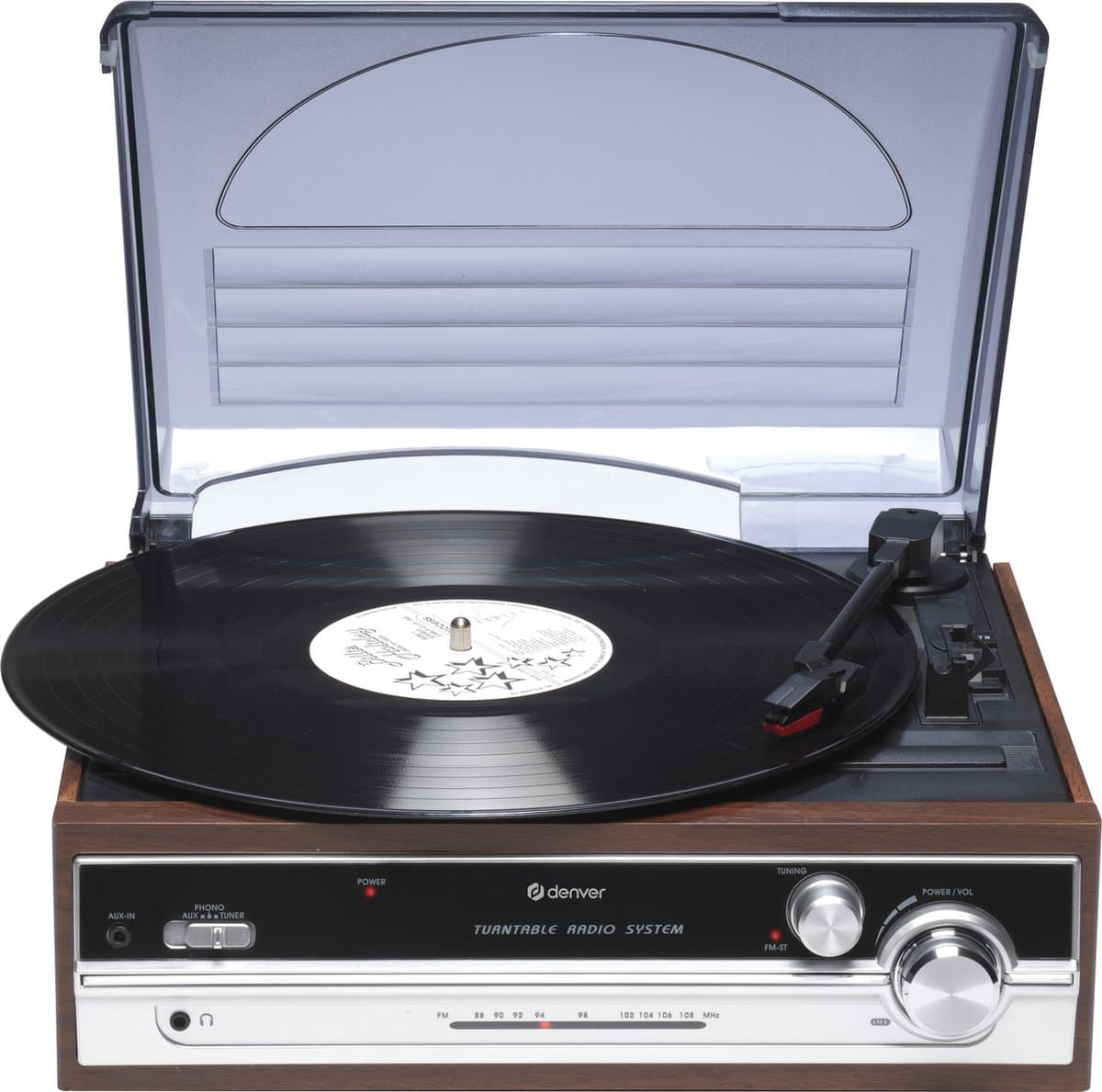 Denver Retro platenspeler - Ingebouwde Speakers - FM Radio - Auto-stop Functie - AUX - Phono - VPR190 — afbeelding 1