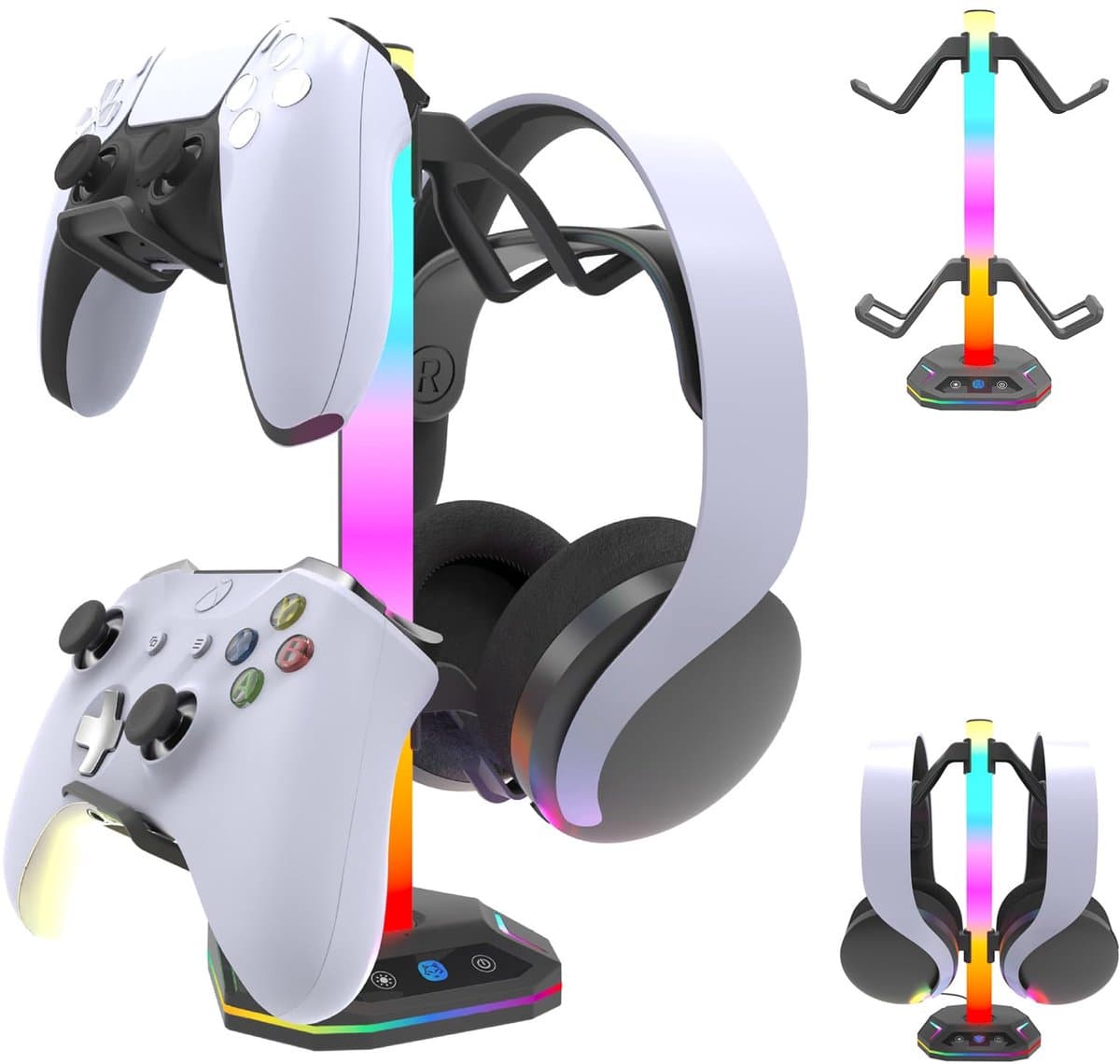 Accessoire opbergrek - Controllerhouder - Koptelefoonstandaard - Meerdere RGB-verlichtingsmodi - Antislipontwerp - Gamecontrollerstandaard Geschikt voor Xbox, PS5, PS4, Nintendo Switch — afbeelding 1