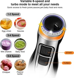 Jurrys Blender - Mixer - Stamper - 1200W - 4 in 1 - Roestvrijstaal - High power - Smoothie — thumbnail 2