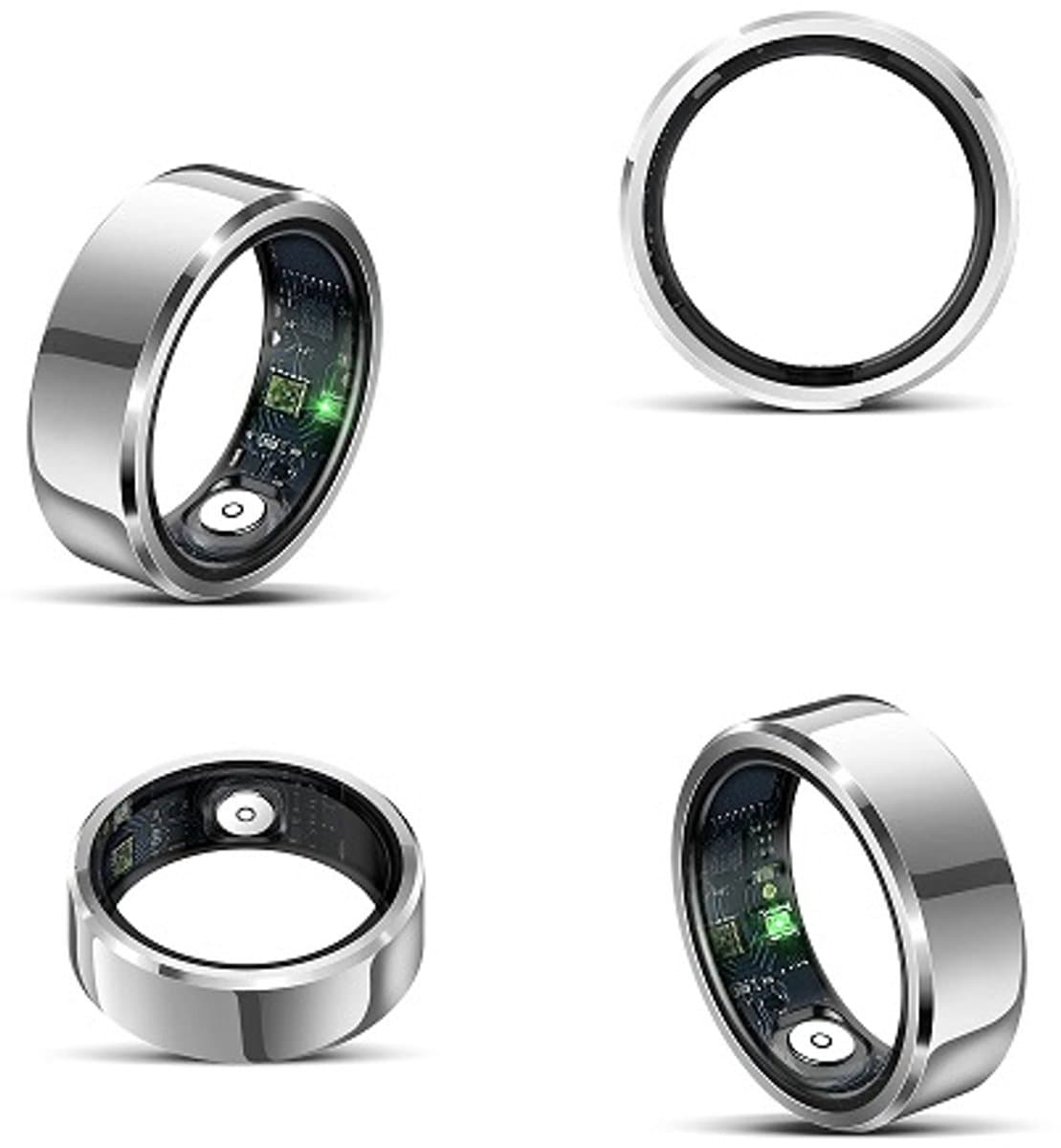DrPhone RingSense V2 - Smart Ring - Europese ringmaat 62 - IP68 Waterdicht - 24-Uur Hartslagmonitoring – Slaapmonitor – Stappenteller – Mobiele App - Zilver — afbeelding 1