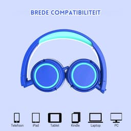 StayPowered Koptelefoon - Veilig & Comfortabel voor Kinderen - 85dB Geluidslimiet - Zacht Memory-Schuim - Ergonomisch Ontwerp - Opvouwbaar & Duurzaam - Verstrengelvrij Kabel - Universele Compatibiliteit - Darkblue - Levering Sneller dan Aangegeven! — thumbnail 2