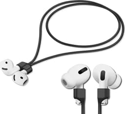 YONO Magnetische Band geschikt voor Apple Airpods - 4 3 2 1 - Pro - Siliconen Koord voor Oordopjes Draadloos - Anti Lost Strap - 80cm - Zwart — thumbnail 1