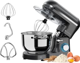KitchenBrothers 2000W Keukenmachine - Keukenrobot - 6,2L - Mixer met Mengkom - Keukenmixer - BPA-vrij - Antraciet — thumbnail 1
