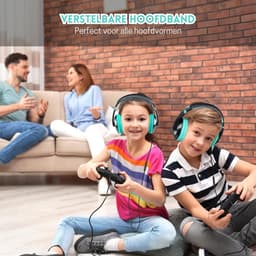 StayPowered Kinderkoptelefoon - Perfect Geluid & Ultiem Comfort - Verstelbaar - HD Microfoon - Kraakhelder Stereo - Zachte Oorkussens - Duurzame Kabel - 3.5mm Jack - Zwart/Cyaan - Levering Sneller dan Aangegeven! — thumbnail 4