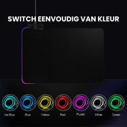 Gaming Muismat - met RGB LED Verlichting - 32x27cm - Anti-Slip — thumbnail 2