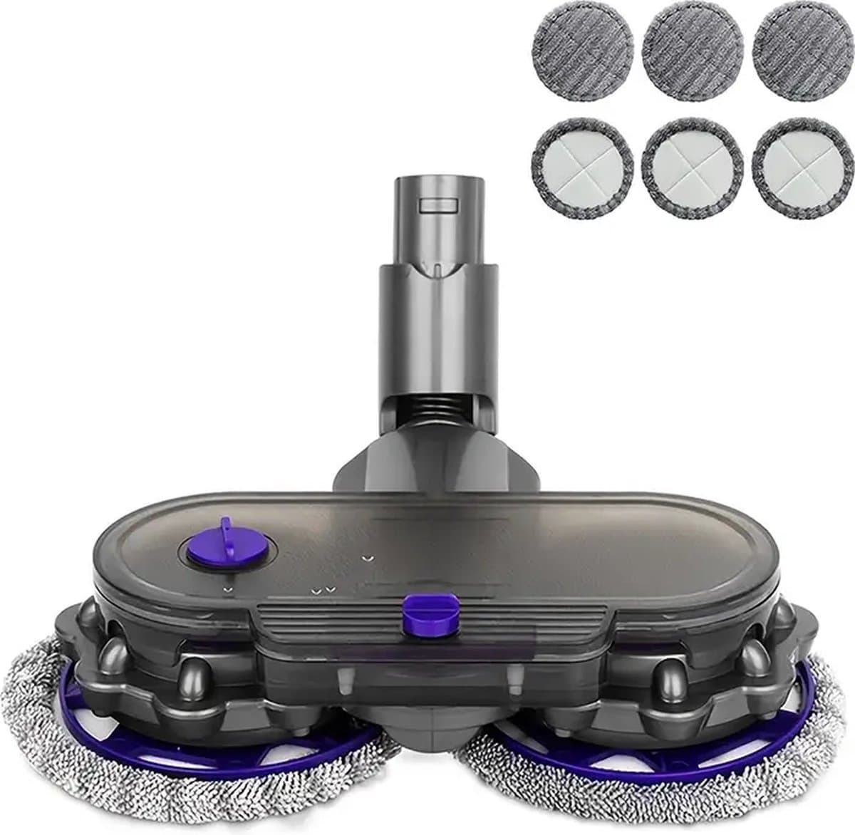 1Set Elektrische Mopkop voor Dyson V6 DC58/DC59/SV03 - Inclusief Watertank en 6 Microvezelmoppen - Ideaal voor Nat en Droog Dweilen - Stofzuigeropzetstuk voor Efficiënte Reiniging — afbeelding 1