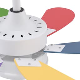 NETTLIFE Plafondventilator Met Verlichting - E27 - Kleurrijk - 6 Bladen Ventilator - met Afstandsbediening - 75cm - Timing Plafondlamp - Voor Woonkamer | Slaapkamer | Keuken | Eetkamer-excl. lichtbron — thumbnail 2