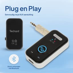 Techard 2 in 1 Bluetooth Transmitter en Receiver Auto BT 5.4 - 3.5MM AUX Bluetooth Ontvanger Handsfree Bellen Bluetooth Audio Receiver - 2026 Model — thumbnail 5