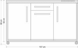 Minikeuken BeNeLux Stengel MO150 S voorgemonteerde metalen outdoor keuken met koelkast - inductie kookplaat - water en electriciteits aansluiting inclusief alle toebehoren - Lava Bruin — thumbnail 5