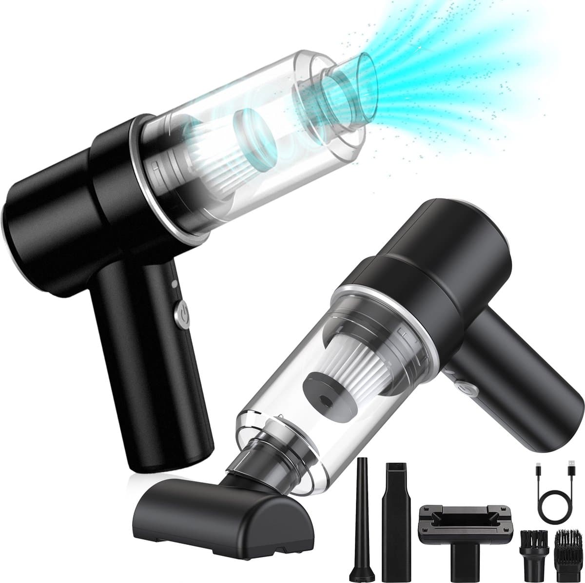 MATTI® - Auto Stofzuiger - Handstofzuiger - Mini Stofzuiger - Air Duster - Zuigen & Blazen - Kruimeldief — afbeelding 1