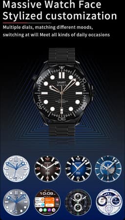 Pro Care Excellent Quality® Smartwatch 1.52 inch Dames Heren - Smartwatches - Bellen - AI Talk - O2 - Bloeddrukmeter - Hartslag - Wireless Laden - Message - Multisport - Slaapmeter - Alu Zilveren Case - RVS Zilveren Band - Gratis TPU Band Oranje — thumbnail 4