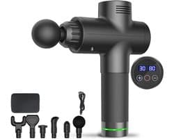 Handheld Percussiemassagepistool met 6 Verwisselbare Hoofden voor Spiertherapie en Ontspanning