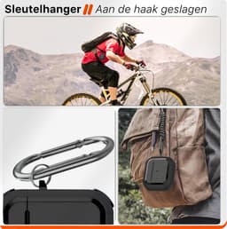 Schokbestendig Hoesje - Geschikt voor Apple AirPods 4 - Hardcase Met Sleutelhanger - Zwart — thumbnail 5