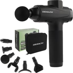 2BEHEALTHY Massage Gun Professioneel - Incl. 6 Opzetstukken - 30 Massage Standen - Massage Pistool - Massage Apparaat - Massagegun - Spier Massage - Spieren & Gewrichten - Zwart — thumbnail 1
