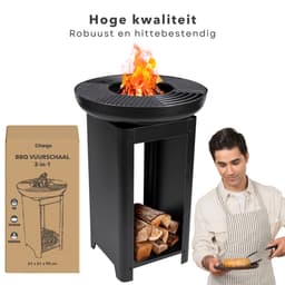 Cheqo® BBQ Vuurkorf - Teppanyaki Grillplaat - Buiten Koken - Stijlvol Design - Barbecue - Vuurkorf - Inclusief EBOOK — thumbnail 2