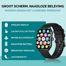 Royal Supplies C50 - Smartwatch- Smartwatch Dames & Heren - Screenprotector - 2026 - Bellen- HD Touchscreen - Horloge - Stappenteller - Bloeddrukmeter - Saturatiemeter - IOS & Android - Rose goud staal — thumbnail 2