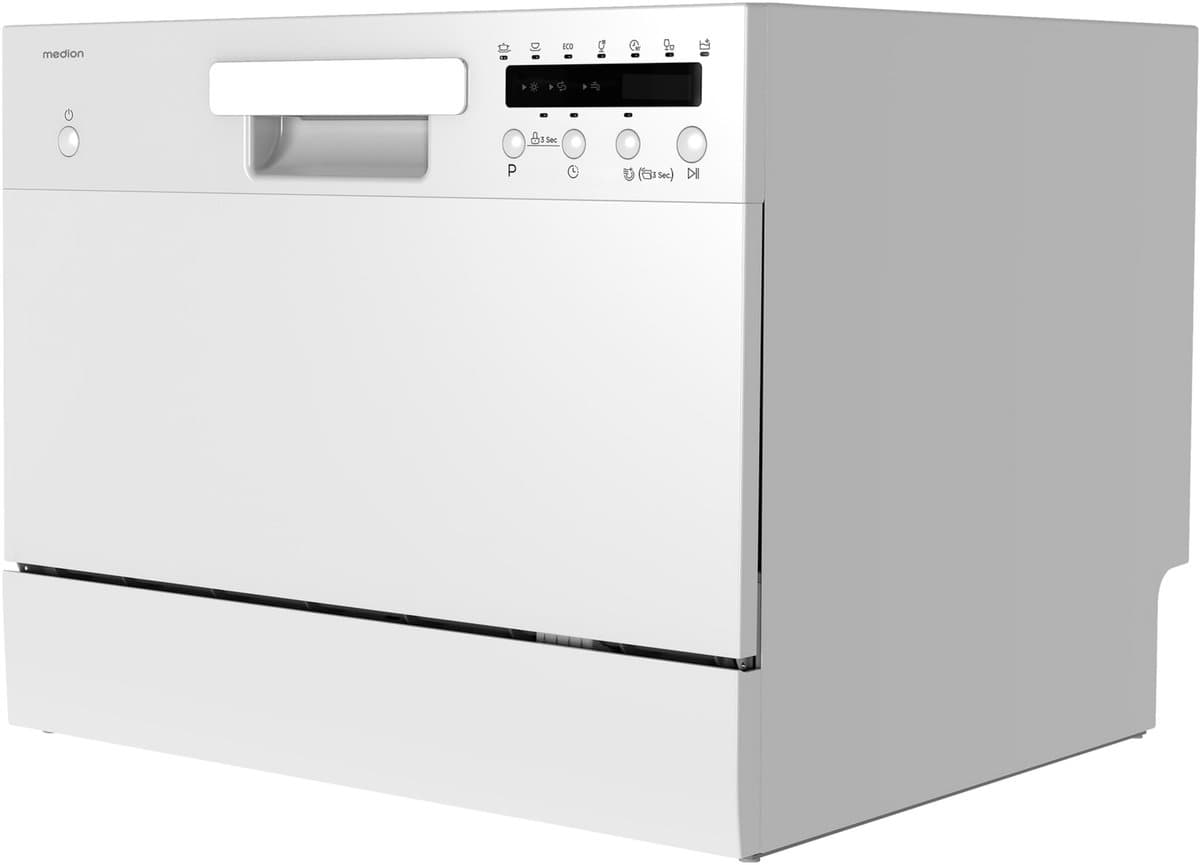 MEDION Tafelvaatwasser DWT 60 (capaciteit 6 couverts, 7 programma’s, LED-display, 47 dB, MD37496), wit — afbeelding 1