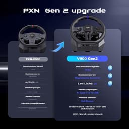 PXN - V900 Gen 2 - Race Stuur - Met Pedalen & Flippers - 270 / 900° - Game Stuur - Geschikt voor PS4 - PC - PS3 - Switch - Xbox X/S Series — thumbnail 3