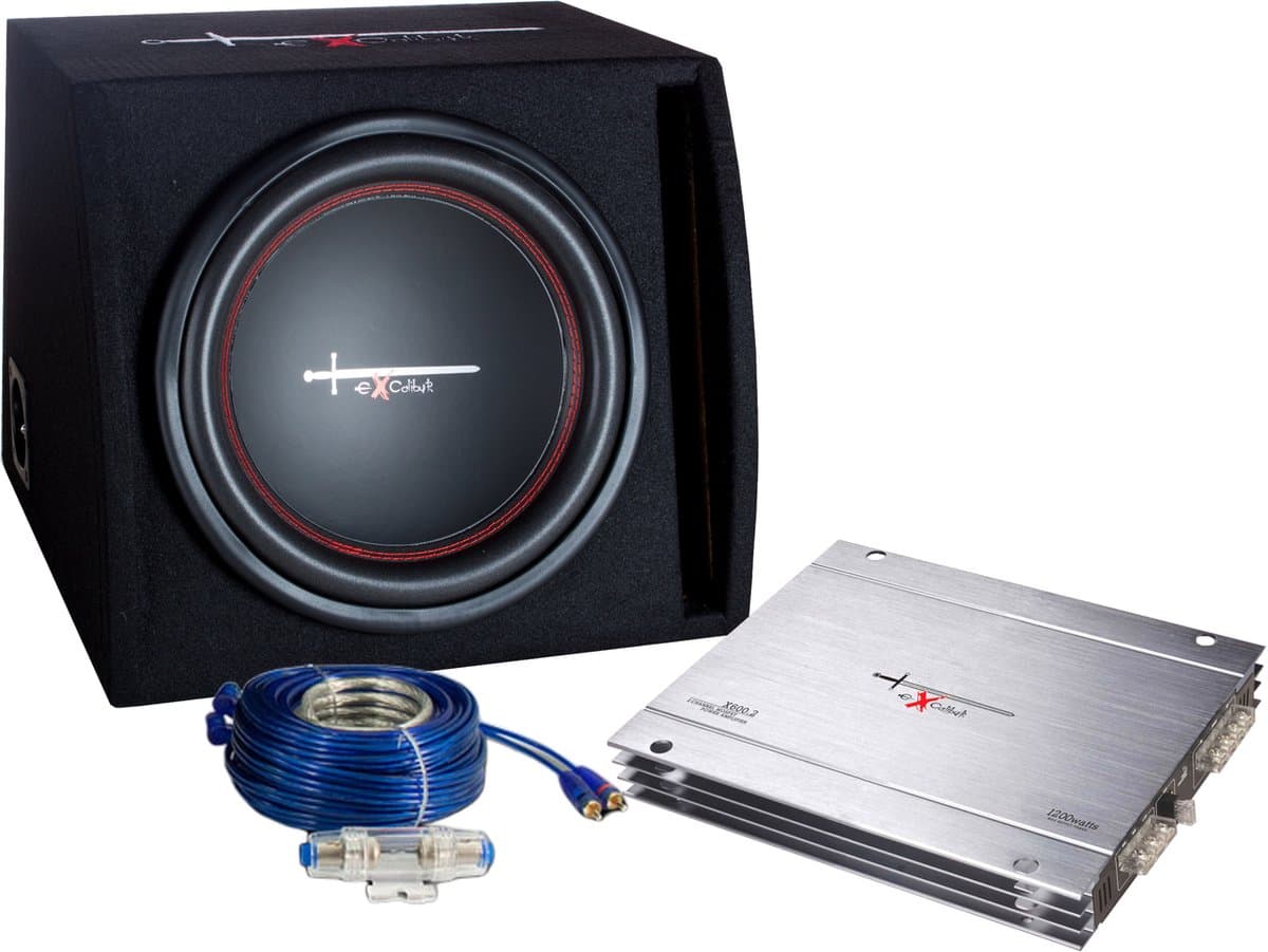 Excalibur X1 Basspack 12'' - Subwoofer - Met Versterker & Kabelset — afbeelding 1