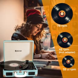 Denver Platenspeler - Ingebouwde Speakers - Incl. PC Software - Auto-stop - Retro - VPL120 - Blauw — thumbnail 4