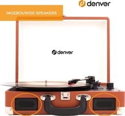 Denver Platenspeler - Ingebouwde Speakers - Incl. PC Software - Auto-stop - Retro - VPL120 - Bruin — thumbnail 2