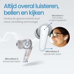 DirectGoods® Draadloze Oordopjes – Bluetooth Oordopjes – Oortjes draadloos – Oordopjes draadloos - Noise cancelling - Universeel – Wit — thumbnail 5