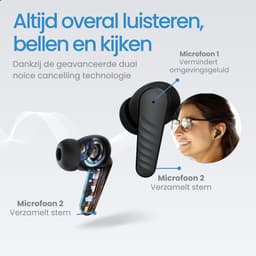 DirectGoods® Draadloze Oordopjes – Bluetooth Oordopjes – Oortjes draadloos – Oordopjes draadloos - Noise cancelling - Universeel - Zwart — thumbnail 4