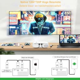 Draagbare Mini Video Projector - Smartphone Connectiviteit - HD Kwaliteit - Thuisbioscoop - Entertainment op Groot Scherm — thumbnail 3