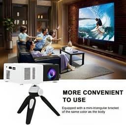 Mini Beamer - Input tot 1920x1080 - Inclusief statief - Projector - Mini Projector - HDMI - USB - Zwart / Wit - Draagbaar - Ingebouwde speaker — thumbnail 3
