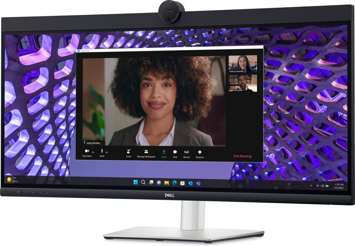 DELL P Series P3424WEB computer monitor 86,7 cm (34.1") 3440 x 1440 Pixels 4K Ultra HD LCD Zwart — afbeelding 1