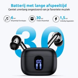 PrimeSound Sky Pro Draadloze Oordopjes - Active Noise Cancelling - LED Display - Bluetooth 5.3 - Zwart — thumbnail 5