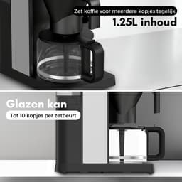 COOK-IT Koffiemachine met Bonen en Filterkoffie - Coffee Machine - Koffiezetapparaat met Display en Timer — thumbnail 5