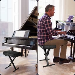 BUDDLEY Pianokruk Verstelbaar - Opvouwbaar - Pianokrukje - Piano Kruk - Keyboard Kruk - Inklapbaar - Pianokruk - Pianostoel - Keyboardbank - Keyboardkruk - Piano Krukje - Opklapbaar - Opvouwbaar - Kruk - Bankje — thumbnail 4