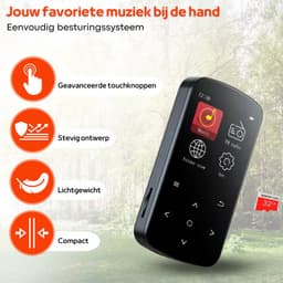 FOXLY® HiFi MP3/MP4 Speler Bluetooth Incl. oordopjes en 32GB SD Kaart - FM Radio - Voice Recorder - Dictafoon - met Clip — thumbnail 3