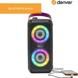 Denver Bluetooth Speaker Draadloos - Lichteffecten - Muziek Box - AUX - TWS Pairing - BTV230 - Zwart — thumbnail 4