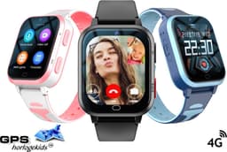 GPSHorlogeKids© - GPS horloge kind - smartwatch kinderen - WhatsApp - 4G videobellen - spatwaterdicht - SOS alarm - SMS - incl. SIM - Yoda Zwart — thumbnail 4