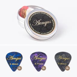 12 Plectrums in aluminium doosje - Celluloid plectrum set - thin 0.46, medium 0.71 en thick 0.96 mm — thumbnail 2