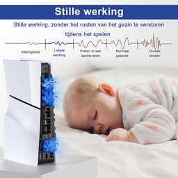 RGB Koelventilator geschikt voor Playstation 5 Slim Console - voor PS5 Slim met LED-lichtkoelsysteem - PS5 Slim Disc Edition & Digital Edition Console - Zwart — thumbnail 2