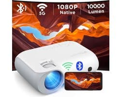 Mini Beamer - Streamen vanaf je telefoon - Bluetooth Audio - Input tot 1080P Full HD - Projector - Mini Projector - HDMI - USB - Wit - Smartphone - Draagbaar - Zoomfunctie - Ingebouwde speaker