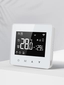 Slimme thermostaat voor cv | Wifi touchscreen | 2-draads | Opbouwmontage | Tuya Smart Life | Wit — thumbnail 3