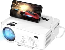 Mini Beamer - Streamen vanaf je telefoon - Input tot 1080P Full HD - Projector - Mini Projector - HDMI - USB - Wit / geel - Smartphone - Draagbaar - Ingebouwde speaker — thumbnail 1